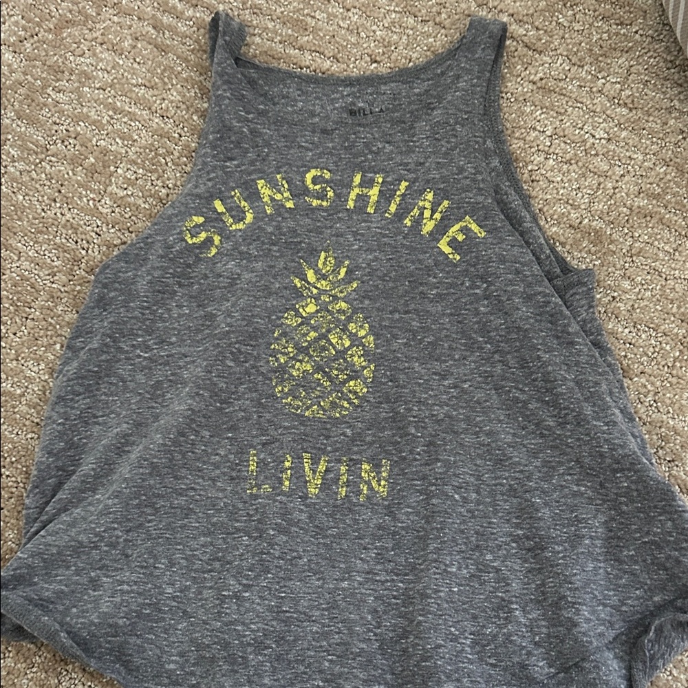 Rip Curl Gray Tank Top with Yellow Print